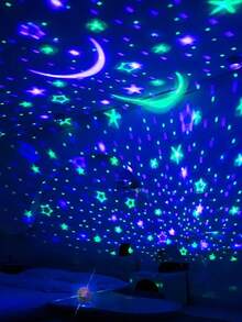 Dreamy Starry Sky Moon Projection Lamp - USB Powered, Multi-Color Light Effects, Romantic Atmosphere For Bedroom, Creative Decorative Night Light, LED Atmosphere Music Sync Color Changing Projection Lamp, Suitable For Bedroom, Game Room And Office Party Gathering - Multicolor - View 4