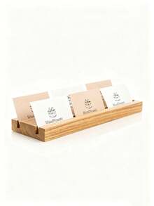 Wooden Business Card Holder: Multi Card Display, Reception Desk Stand - View 6