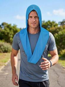 1pc Unisex Solid Color Hooded Balaclava Neck Gaiter, Breathable Mesh Moisture-Wicking Quick-Dry Cooling Headscarf, Sun Protection Multi-Purpose Headwrap, Suitable For Fitness, Cycling, Motorcycle, Running, Hiking, Outdoor Training, Beach - Multicolor - View 5