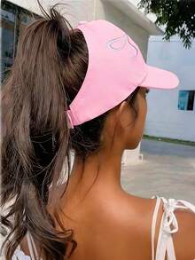 1/2 piezas Gorra de béisbol con coleta para mujer, gorra casual con moño desordenado, gorra ligera puntiaguda, gorra de sol de moda, adecuada para deportes al aire libre & uso casual diario - Gorro de pajarita - Ver 5
