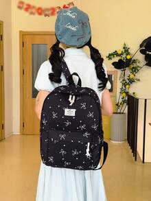 1 Set Back To School Backpack Set - College Style Bow/Polka Dot Pattern, Includes Backpack, Lunch Bag And Pencil Case, With Laptop Compartment, Adjustable Shoulder Straps And Multiple Pockets, Large Capacity School Backpack Set, Multi-Functional Daypack Set, Suitable For Girls/College Students/Graduate Students Daily Use/Vacation/Travel/Back To School - 2327 - View 18