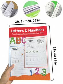 Lembar Latihan Menulis Huruf dan Angka untuk Anak-Anak, Alat Belajar Menulis Huruf A-Z & Angka 0-9, Pengenalan Huruf Besar dan Kecil, Aktivitas Mewarnai, Perlengkapan Pendidikan Prasekolah, Latihan Menulis Tangan, Alat Tulis Belajar di Rumah dan Kelas - MultiWarna - View 4