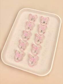 Set de 6 gomas para el pelo finas y elásticas para niña con mariposa 3D de purpurina transparente aleatoria, accesorio versátil, dulce y bonito para uso diario, citas, deportes, escuela y estilo casual - Multicolor - Ver 6