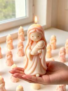 3D Virgin Mary Holding Baby Silicone Candle Mold, Reusable And Easy Release, For Making Candles, Soaps, Plaster, Resin, Cement Decor, Holy Home Decoration, Christmas And Baptism Gifts - A - View 5
