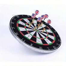 44.5cm Outdoor Dart Board Set With 6 Arrows, Perfect For Sports And Leisure Activities - Black - View 2