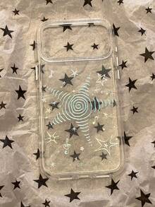 Laser Blue Wavy Starfish Pattern Phone Case Compatible With Iphone 17 Pro Max, 17, 16 Pro Max, 16 Pro, 15 Pro, 15, Korean Style Summer Fresh Full Body Protective Cover - Clear - View 5