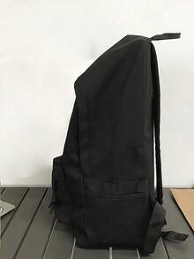 1pc Simple Large Capacity Backpack, Reinforced Stitching Rucksack Daypack For Heavy Duty Varsity Bookbag For Men Outdoor Travel School,School Must-Haves - A - 查看 4
