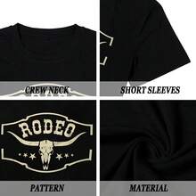 Western Cowboy Rodeo Shirts: camisetas clásico con diseño de calavera de vaca para hombre, camisetas bohemias de música de concierto campestre - Verde militar - Ver 4