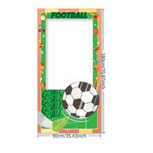 1pc Football Theme Football Field Background With Football & Football Shoes Hollow Photo Frame, Football Sports Event Decoration Prop, Birthday Party Photo - Multicolor - View 4