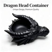 Dragon Head Storage Tray, Dragon Sculpture Ornament, Gothic Style Home Entryway Desktop Decor Storage Box, Living Room Bedroom Keys Jewelry Fantasy Dragon Shaped Organizer Craft - Multicolor - View 4