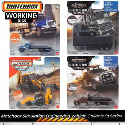 Hot Wheels Matchbox Simulation Engineering Vehicle Collectible Series City Service Fleet Tow Truck Rescue Vehicle Model JCY27