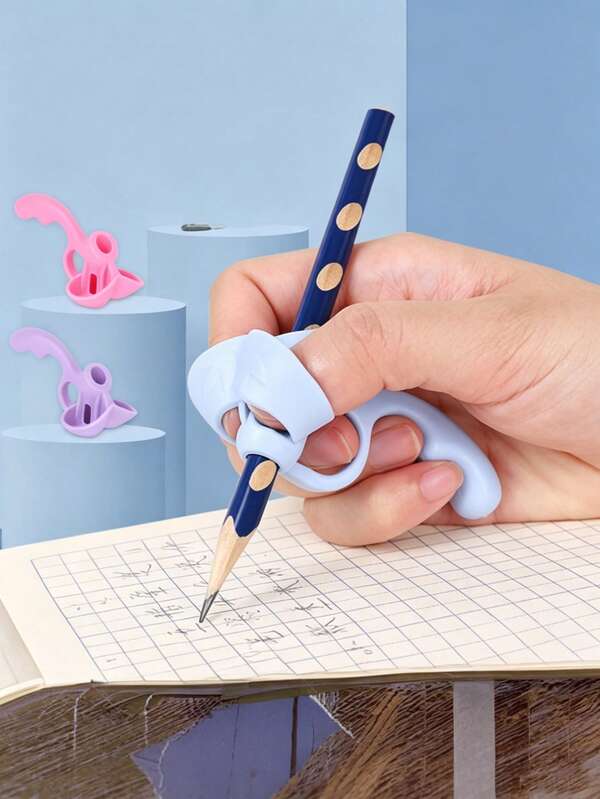 Silicone Finger Writing Posture Correction Pen Case, Student Stationery Supplies Room Decor Back To School