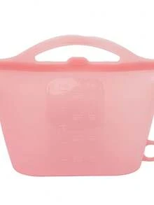 1200ml Silicone Reusable Storage Bags, 1/2/4pcs, Airtight Freezer Bags For Fruits, Vegetables, Meat, Food Storage And Organization, With Measurement Scale - Pink - View 16
