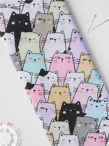1pc Cute Cat Animal Print Quilted Polyester Fabric, Soft & Slightly Elastic, Pre-Cut Size 50x145/100x145/145x200cm, DIY Handmade Fabric, Suitable For Clothing Making, Doll Clothes, Quilting, Gift Wrapping, Sewing Projects, Hand Wash Only - 2026 Animal Series - View 7