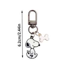 SNOOPY 2入創意可愛卡通金屬鑰匙圈 個性化卡通周邊 情侶背包裝飾吊飾 - 彩色 - 查看 6