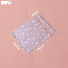 Self-Adhesive Resealable Plastic Snack Bags, White Polka Dot Frosted Candy Cookie Bags, 5.5x5.5 To 2.2x2.2 Inches Multiple Sizes, Suitable For Party Favors, Birthday Wedding Gift Packaging, Baking Supplies - Multicolor - View 22
