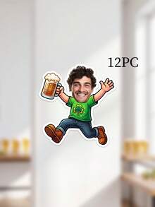 Custom Photo Beer Guy Banner, Personalized Cartoon Man Banner With Beer Mug,Custom Hanging Sign For Men Birthday, Beer Party Wall Decor Supplies - Multicolor - View 16