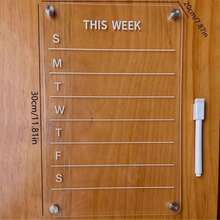 1pc Transparent Acrylic Magnetic Message Board, Erasable Weekly Planner/To-Do List Fridge Magnet, Suitable For Home And Office (+1 Whiteboard Marker), Best Gift For Birthday And Graduation - Message Board - View 9