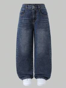 Tween Boys' Denim Long Pants, Spring/Autumn - Dark Wash - View 6