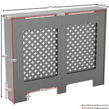 Home Discount Vida Designs Oxford Olive Grey Radiator Cover Heat Protection Adjustable Cross Pattern Design With Wooden Shelf Top Display Hallway MDF Cabinet Easy To Install - Olive Grey - View 7