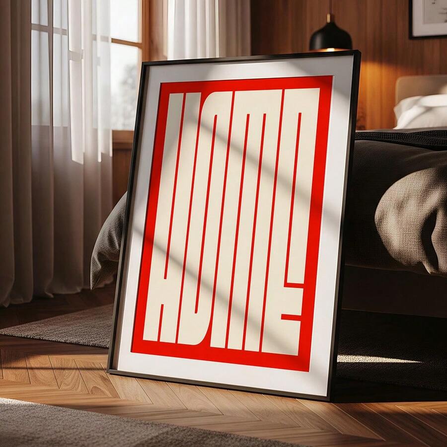 1件現代包浩斯壁飾帆布海報印刷版排版繪畫 家居藝術圖畫 Giclee 藝術微噴印 極簡紅白色 玄關客廳裝飾 唯美禮物 無框/有框/木製掛飾 - 唱片跳舞 - 查看 1