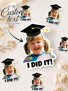 20/50Custom Graduation Photo Stickers Personalized Waterproof HD Printed Graduation Party Stickers,Look Who's Graduated,I Did It Funny Gift Labels2026 - Multicolor - View 6