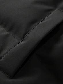 Men's Winter Minimalist Solid Color Versatile Stand Collar Padded Coat, Casual Commuter Jacket Top - Black - View 5