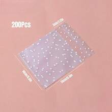 Self-Adhesive Resealable Plastic Snack Bags, White Polka Dot Frosted Candy Cookie Bags, 5.5x5.5 To 2.2x2.2 Inches Multiple Sizes, Suitable For Party Favors, Birthday Wedding Gift Packaging, Baking Supplies - Multicolor - View 15