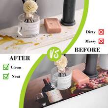 1pc Romantic Wine Pattern Rubber Faucet Splash Guard, Bathroom Faucet Anti-Splash Mat, Mud Guard, Moisture-Proof Non-Slip Faucet Pad, Kitchen Countertop Accessory. Protect Your Kitchen Countertop. - Multicolor - View 6