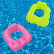 PVC Pearlescent Square Inflatable Lounge Chair Adult Pool Backrest Sofa Float - Multicolor - View 2