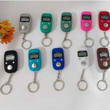 Macaron Keychain LED Counter, Mini Portable Bag Hanging Vibration Reminder Tally Counter, One-Click Reset Large Screen Clear Reading, Multi-Color Full Set Pocket Style, Universal Counting Tool For Prayer, Meditation And Pilgrimage - Multicolor - View 1