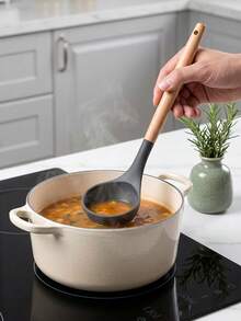 12-Piece Silicone Kitchen Utensil Set. Non-Stick Spatula. Silicone Material. Upgraded Version Thicker, Sturdier And More Durable. Silicone Spatula And Spoon Set. Heat-Resistant, Non-Stick Cooking Tools. Natural Wooden Handle. Easy To Clean, Dishwasher . Suitable For Holidays And Daily Use - Perfect Choice For Cooking. - Multicolor - View 3