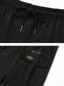 Men's Casual Work Pants | Straight Leg, Elastic Waist, Lightweight & Breathable, Suitable For Outdoor Activities, Sports And Daily Work - Black - View 10