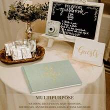 DWedding Guest Book With 108 Blank Pages - Elegant Linen Hardcover Guestbook Wedding Reception For Sign In And Photos -  Guest Book For Wedding Bridal Shower Baby Shower Sage Green - Sage Green - View 5