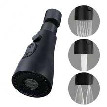 3-In-1 Kitchen Faucet Extender, Universal, 360 Degree Rotating, Detachable, Multifunctional, With Powerful Rinse And Pressure Boost Function, Kitchen Accessory Set - Black - View 1