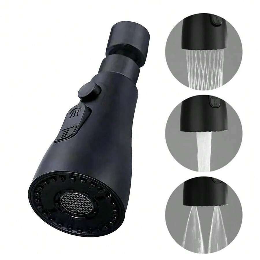 3-In-1 Kitchen Faucet Extender, Universal, 360 Degree Rotating, Detachable, Multifunctional, With Powerful Rinse And Pressure Boost Function, Kitchen Accessory Set - Black - View 1