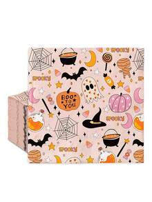 20pcs/1pc Halloween Disposable Paper Napkins, Halloween Party Supplies, Cute Pumpkin Witch Hat Pattern, Boo To You Printed Soft Napkins, Suitable For Halloween Party Supplies, Halloween Dinner Party Supplies And Halloween Party Decorations - Multicolor - View 1