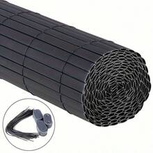 Grey Privacy Screen PVC Slat Bamboo Effect Fence Garden Privacy Screen Fencing Shade Border Screening Roll - Gray - View 8