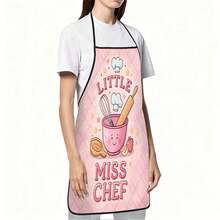 1pc Little Chef Fun Design Apron, Durable And Easy To Maintain, Polyester Material, Suitable For Kitchen Cooking, Gardening, Fruit Picking, Christmas And Halloween - Multicolor - View 3
