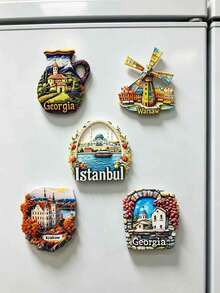 1pc Poland Turkey Georgia Kazakhstan 3D Stereoscopic Travel Souvenir Home Decor Magnetic Fridge Magnet - 1PC - View 2