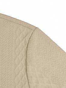 Kolrap Men's Business Casual Polo Collar Sweatshirt, Textured Jacquard Button Placket Loose Long Sleeve Top, Suitable For Daily Commute - Apricot - View 6