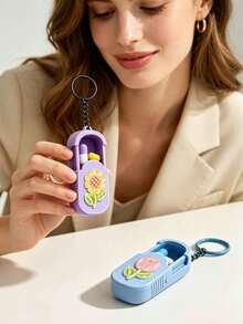 Caixa de Pílulas Portátil Mini com Flores de Girassol e Tulipa em Resina Transparente, Caixa de Pílulas com Chaveiro, Caixa de Armazenamento de Vitaminas para Trabalhador de Escritório, Caixa de Pílulas Mini Feita à Mão, Organizador de Medicamentos de Viagem, Caixa de Pílulas de Vitaminas Diária, Caixa de Pílulas de Bolso, Caixa de Pílulas Compacta, Recipiente de Armazenamento de Pílulas Diário, Caixa de Pílulas à Prova d'Água, Organizador de Medicamentos Diário, Chaveiro, Essencial para Casa, Essencial para Viagem - Multicolorido - Visão 2