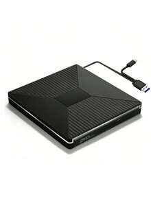 即插即用外接 DVD 燒錄機，高速 USB 3.0 傳輸，2A+2C 雙接口，內建 SD/TF 讀卡機，支援高畫質播放，配備變色 RGB 燈光，輕薄便攜 - 黑色 - View 9