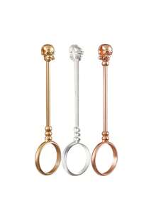 1pc Hip-Hop Skull Head Cigarette Holder - Smoking Ring Cigarette Rest Rack Cigarette Holder Clamp Universal For Various Sizes Of Cigarettes - Multicolor - View 2
