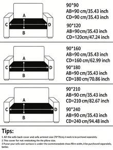 1pc Vintage Plaid Sofa Cushion, Machine Washable All-Season Sofa Cover, Scratch-Resistant Stain-Resistant Pet-Friendly Living Room Furniture Protector, Removable Washable Breathable All-Season Sofa Pad - Blue - View 3