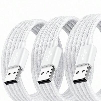 Kabel do szybkiego ładowania USB-A do Type-C, wytrzymały kabel w oplocie nylonowym, 1m/2m/3m, kompatybilny z oraz innymi urządzeniami Android i Type-C, odpowiedni jako akcesorium samochodowe/podróżne/biurkowe