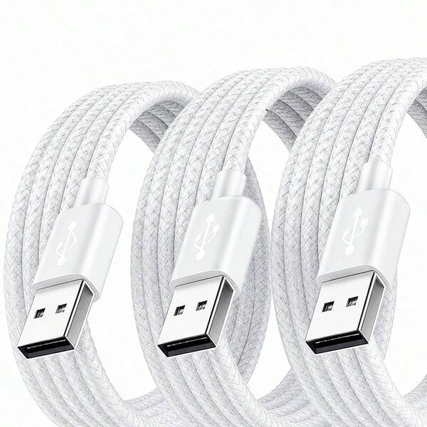 USB-A To Type-C Fast Charging Cable, Durable Nylon Braided Charging Cable, 1m/2m/3m, Compatible With IPhone, And Other Android Devices And Type-C Devices, Suitable For Car Accessories/Travel Essentials/Desktop Accessories