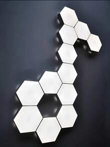 6/10/12pcs Touch Hexagon Quantum Lights, RGB Gaming Lights, Modular LED Wall Lights, Suitable For Gaming Room, Bedroom, Desktop Setup, Home Decor Ambient Indirect Lighting, Comfortable Night Light, Room Decoration Gift For Gamers - white light - View 11
