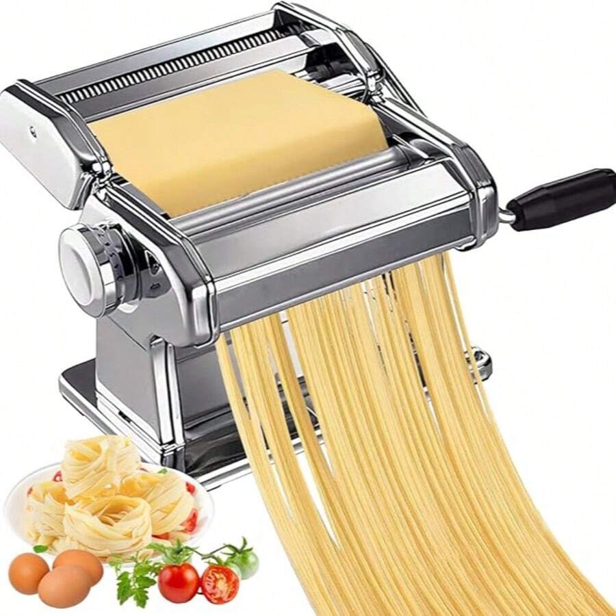 9-Thickness Adjustable Pasta Maker, With Wide Accessories, For Making Spaghetti, Lasagna, Wonton, Noodles - Durable And Easy To Use Kitchen Tool