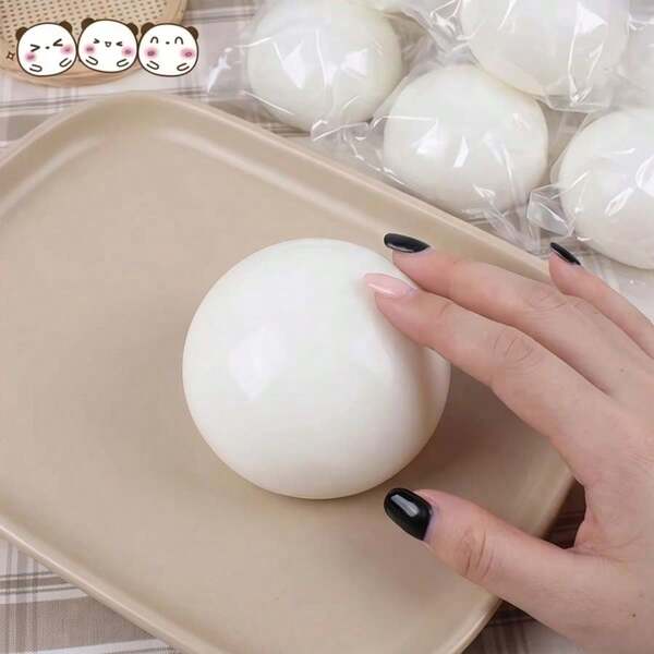 Japanese Style Steamed Bun Squeeze Toy, Slow Rebound Stress Ball, Cute Bread Themed Stress Relief Toy, Suitable For Adults And Teens Sensory Stress Relief Toy, Fun Desk Decoration